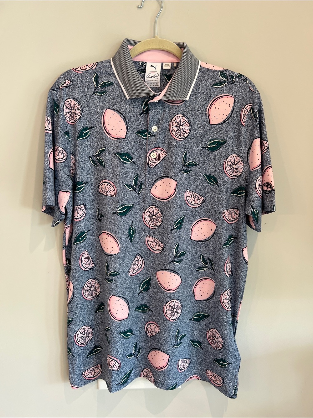🎉Host Pick🎉PUMA Golf Arnold Palmer Pink Lemonade Performance Navy White Mens M